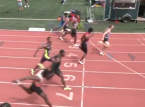 Der Amerikaner Sam Blaskowski wird nach seinem 100-Meter-Lauf in 9,89 Sekunden zum "schnellsten wei&szlig;en Mann der Welt"