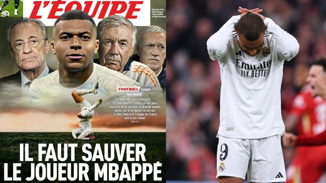 "Retter des Spielers Mbappé": L'Equipe spielt mit der Krise des Spielers von Real Madrid auf dem Cover