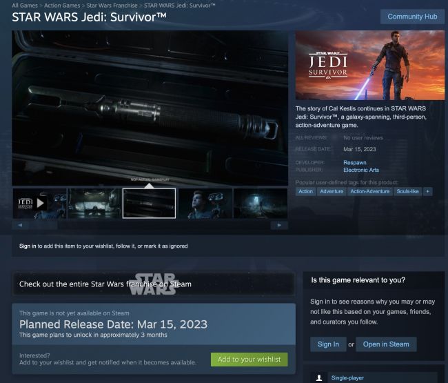 Das Veröffentlichungsdatum von Star Wars Jedi: Survivor wird durchgesickert