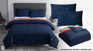 Holen Sie sich den Kosmos ins Schlafzimmer mit dem Starfield Bettdeckenset